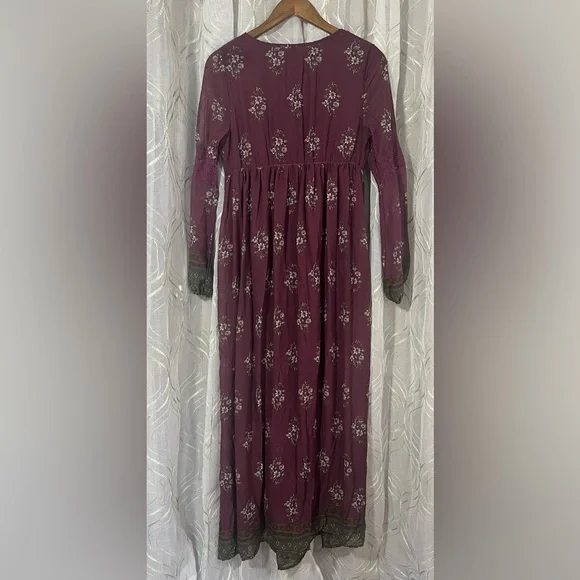 Boho Lace-Trim Maxi Dress in Plum Altar’d State - Picture 2 of 5